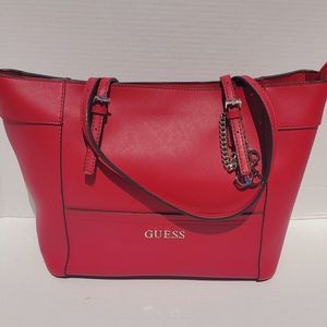 Red Guess Tote Bag